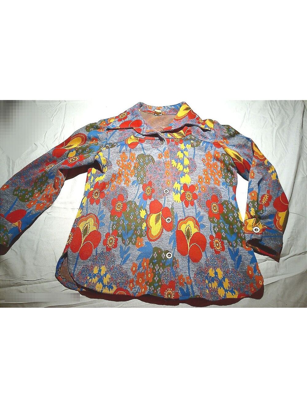 Vintage 70s Psychedelic Floral Tapestry Jacket